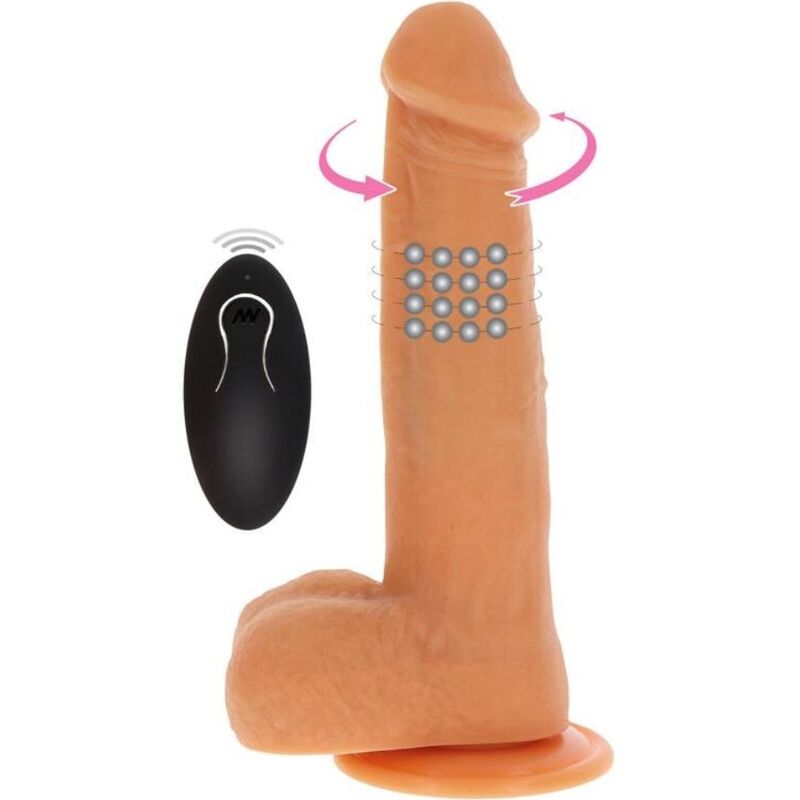 Get Real Rotating Beads Vibrating Dildo Light