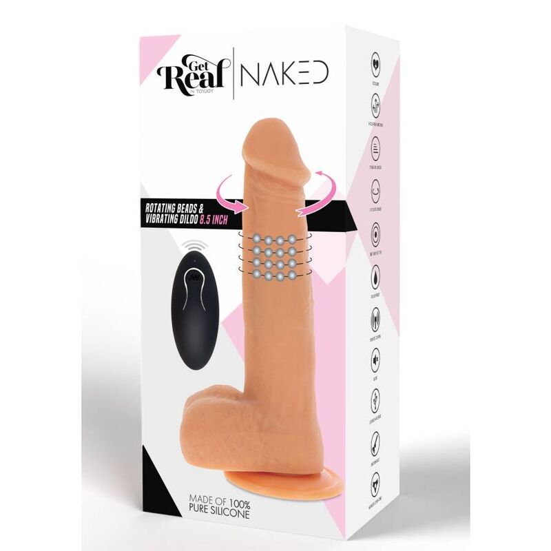 Get Real Rotating Beads Vibrating Dildo Light