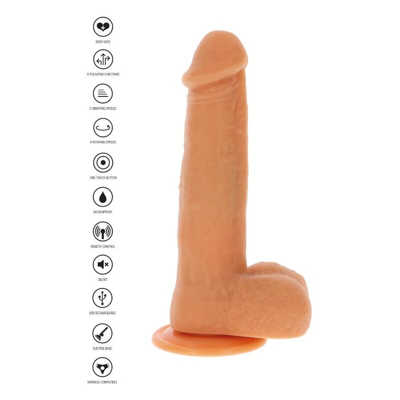 Get Real Rotating Beads Vibrating Dildo Light