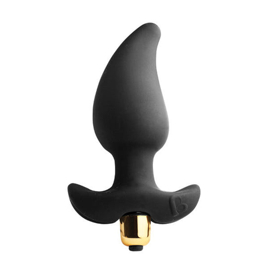 Rocks-Off Butt Quiver Vibrating Silicone Butt Plug Black