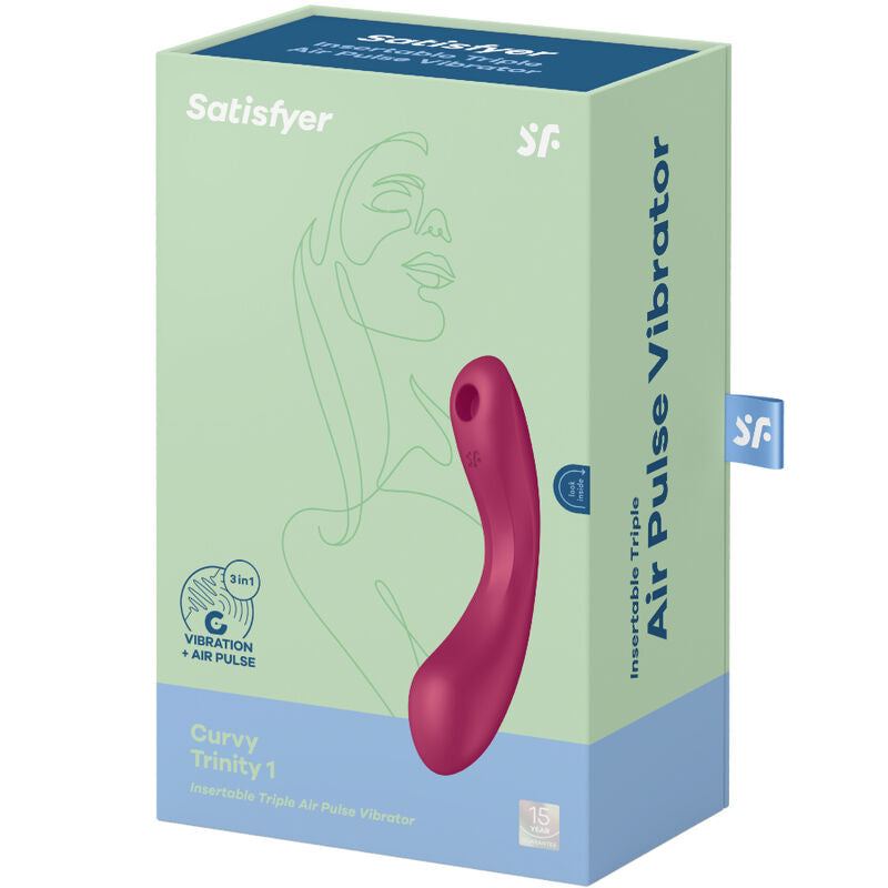 Satisfyer Curvy Trinity 1 Insertable Triple Air Pulse Vibrator Red