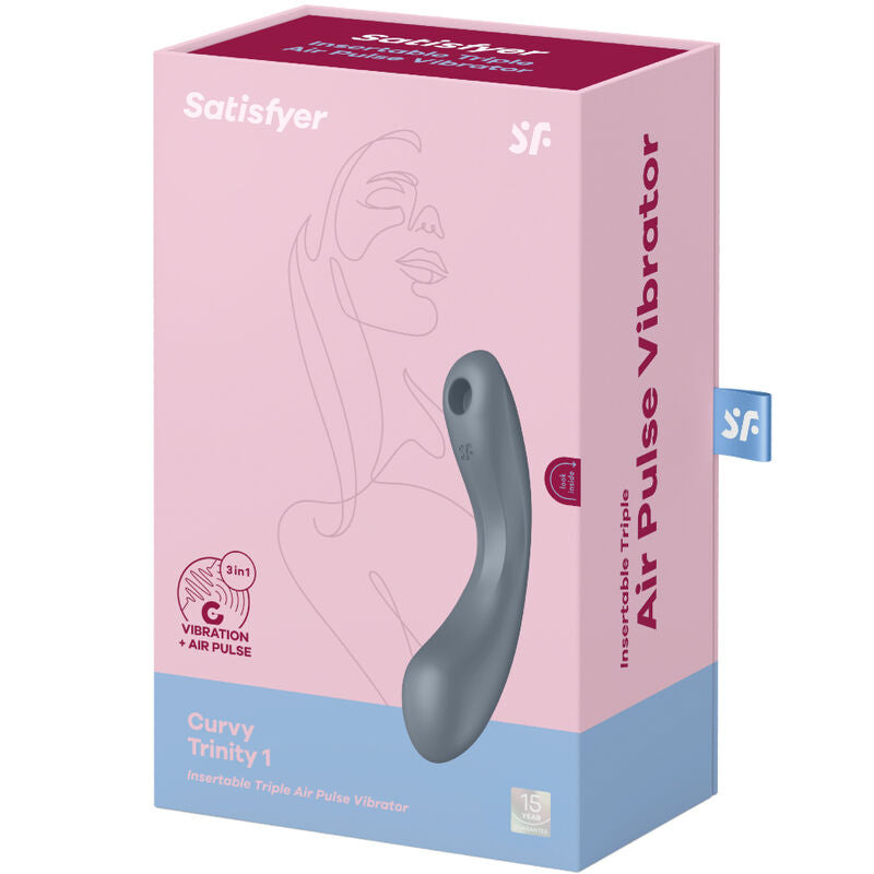 Satisfyer Curvy Trinity 1 Insertable Triple Air Pulse Vibrator Grey