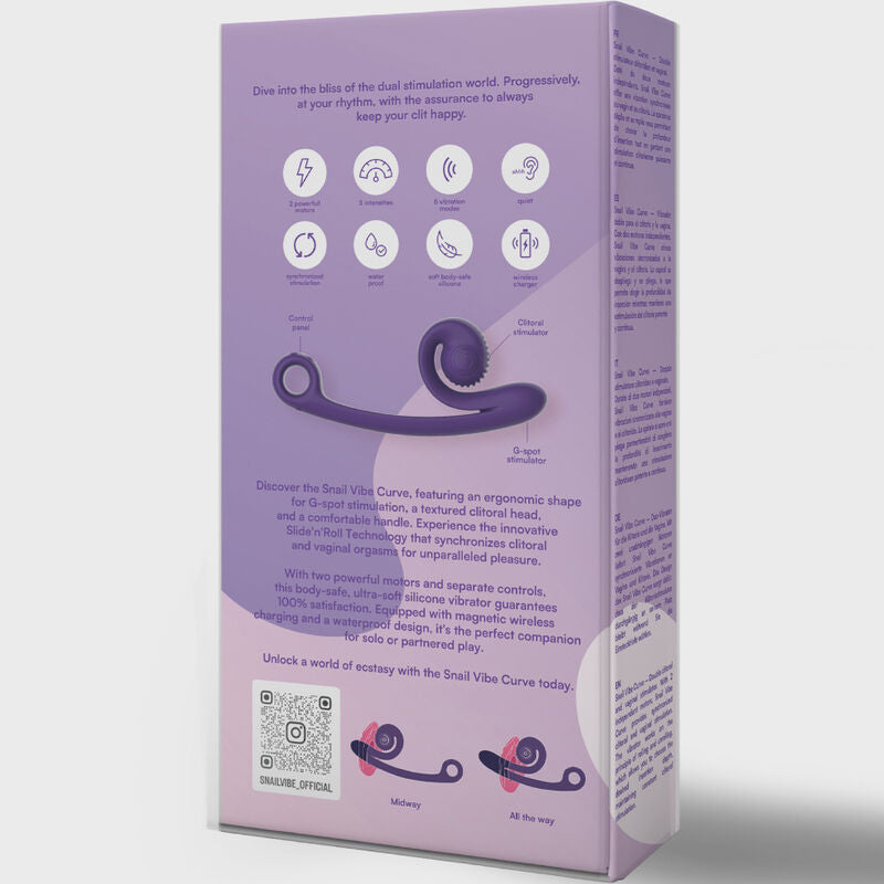 Snail Vibe Curve Silicone Dual Stimulation Vibrator Purple