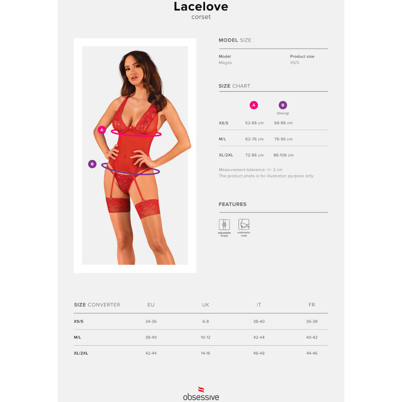 Obsessive Lacelove Red Corset & Thong