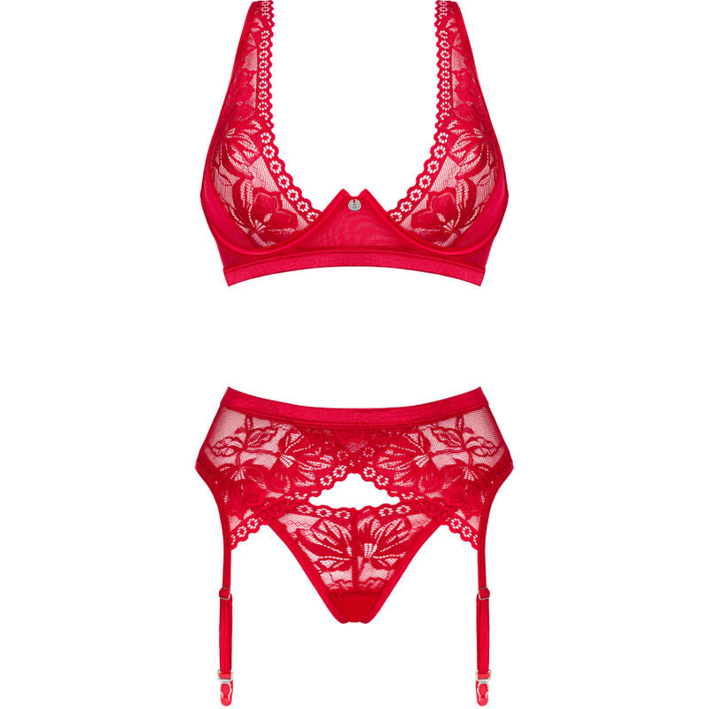 Obsessive Lacelove Red Lingerie Set