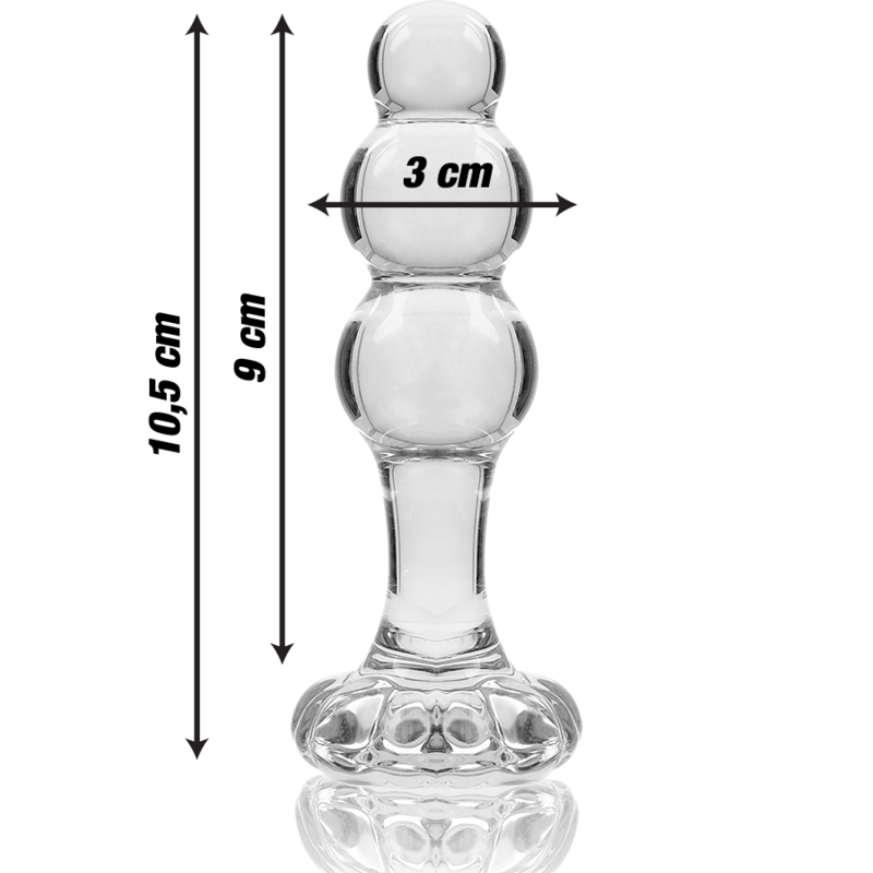 Nebula Series Model 1 Glass Butt Plug 10.7 x 3cm Clear