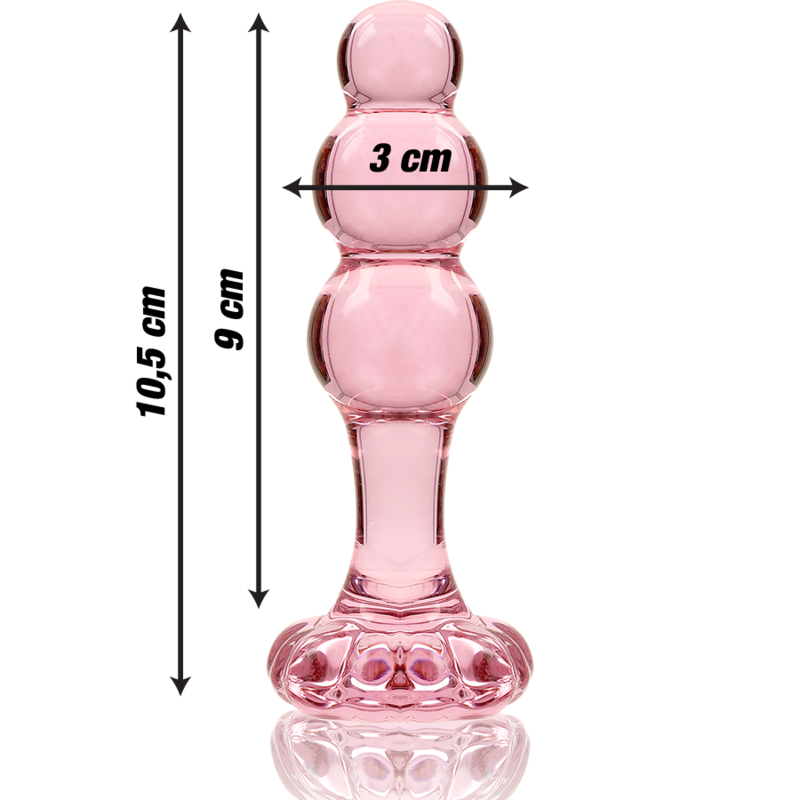 Nebula Series Model 1 Glass Butt Plug 10.7 x 3cm Pink