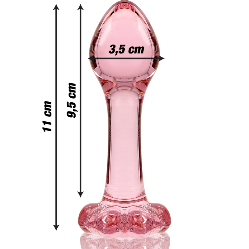 Nebula Series Model 2 Glass Butt Plug 11 x 3.5cm Pink