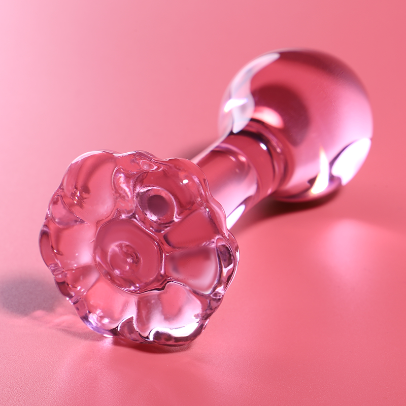 Nebula Series Model 2 Glass Butt Plug 11 x 3.5cm Pink