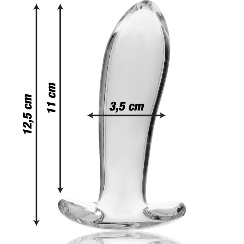 Nebula Series Model 5 Glass Butt Plug 12.5 x 3.5cm Clear