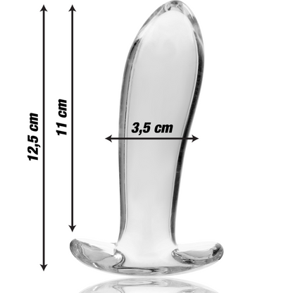 Nebula Series Model 5 Glass Butt Plug 12.5 x 3.5cm Clear