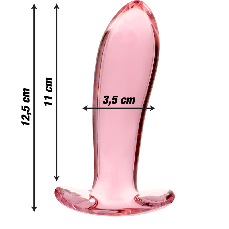 Nebula Series Model 5 Glass Butt Plug 12.5 x 3.5cm Pink