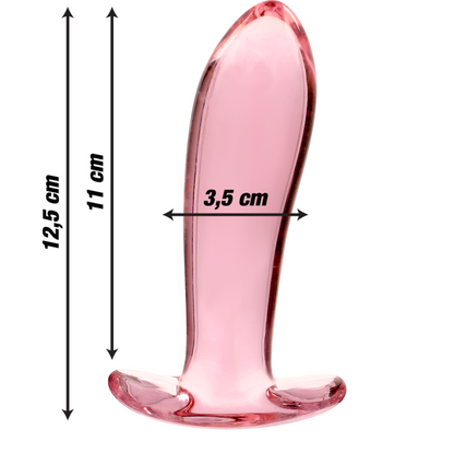 Nebula Series Model 5 Glass Butt Plug 12.5 x 3.5cm Pink