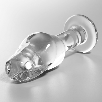 Nebula Series Model 6 Glass Butt Plug 12.5 x 4cm Clear