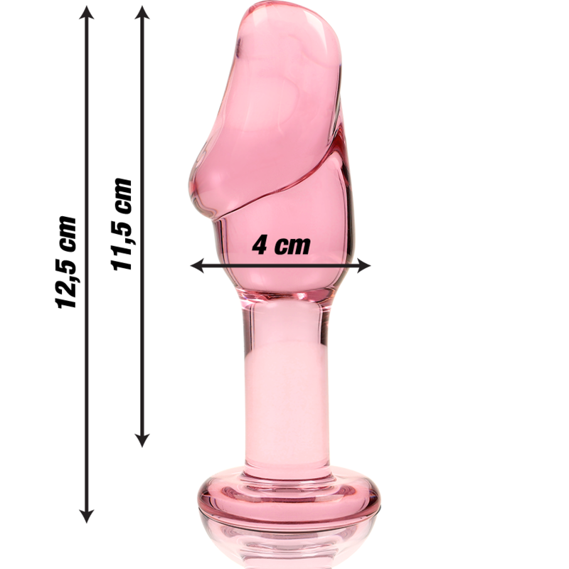 Nebula Series Model 6 Glass Butt Plug 12.5 x 4cm Pink