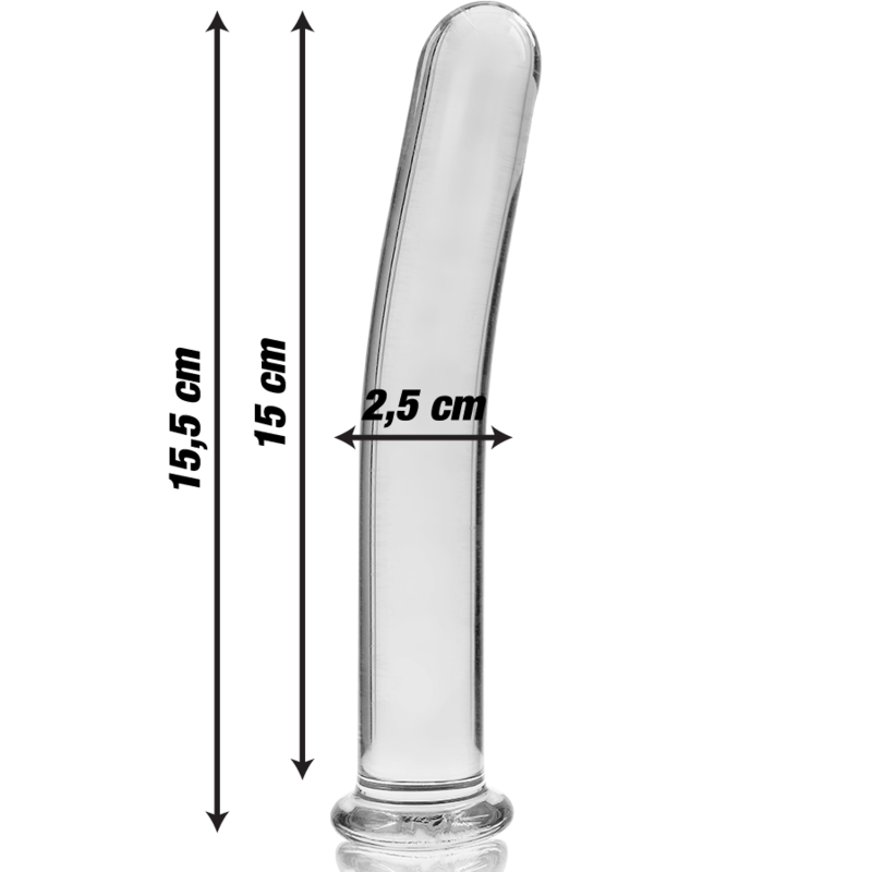 Nebula Series Model 9 Glass Dildo 15.5 x 2.5cm Clear