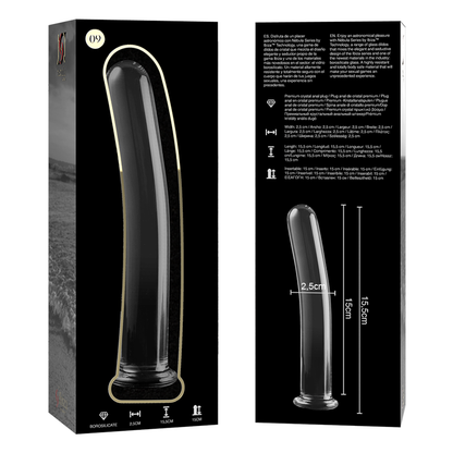 Nebula Series Model 9 Glass Dildo 15.5 x 2.5cm Clear