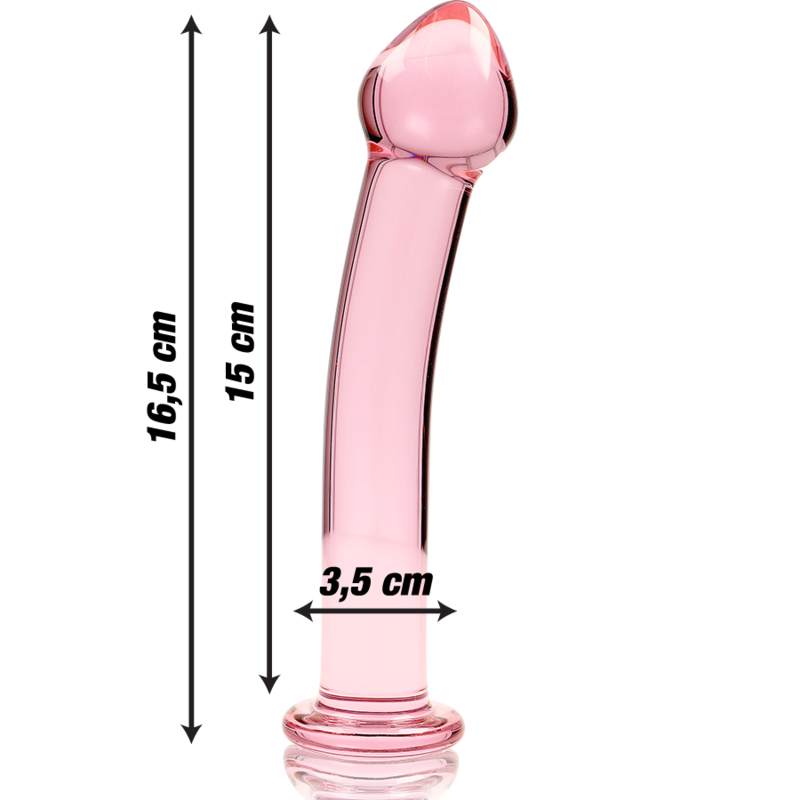 Nebula Series Model 11 Glass Dildo 16.5 x 3.5cm Pink