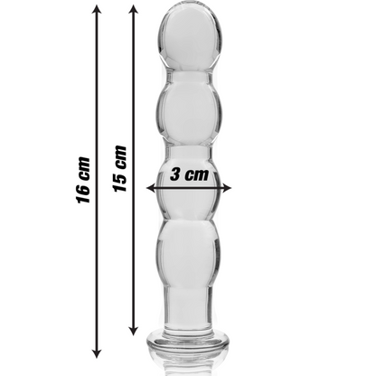 Nebula Series Model 10 Glass Dildo 16 x 3cm Clear