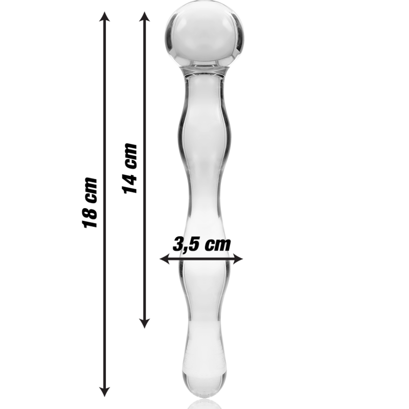 Nebula Series Model 13 Glass Dildo 18 x 3.5cm Clear