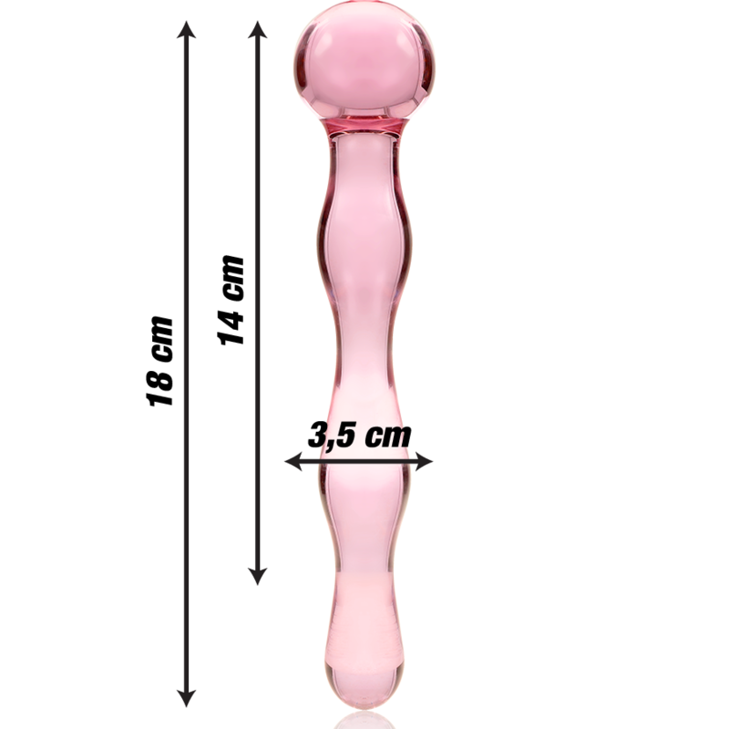 Nebula Series Model 13 Glass Dildo 18 x 3.5cm Pink