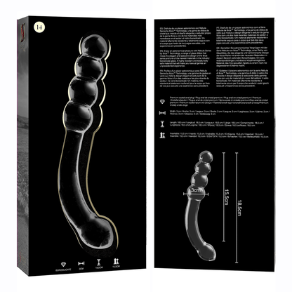 Nebula Series Model 14 Glass Dildo 18.5 x 3cm Clear