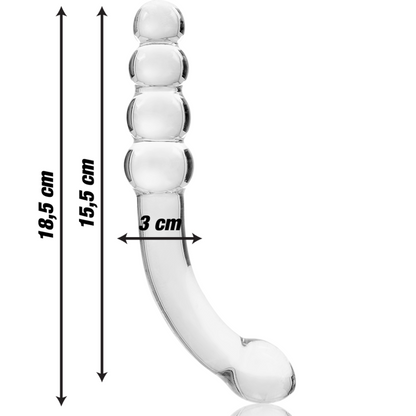 Nebula Series Model 14 Glass Dildo 18.5 x 3cm Clear