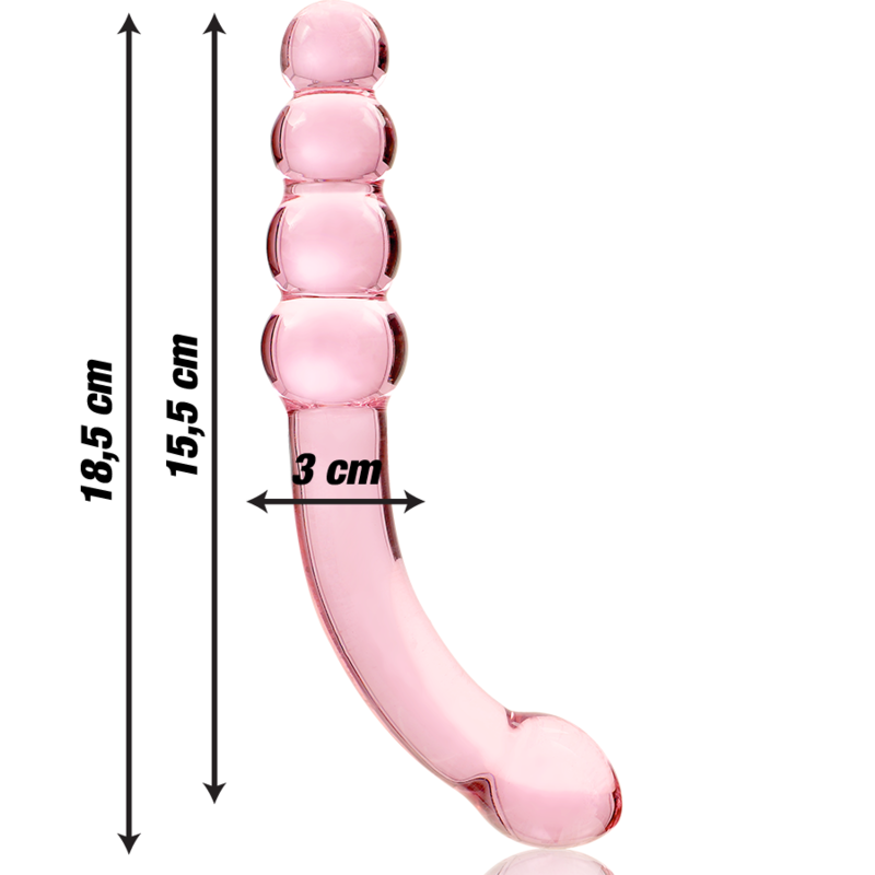 Nebula Series Model 14 Glass Dildo 18.5 x 3cm Pink