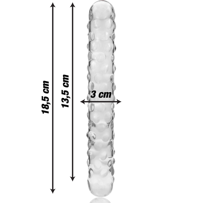 Nebula Series Model 15 Glass Dildo 18.5 x 3cm Clear