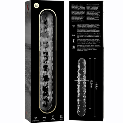 Nebula Series Model 15 Glass Dildo 18.5 x 3cm Clear