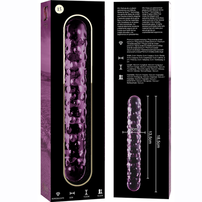 Nebula Series Model 15 Glass Dildo 18.5 x 3cm Pink