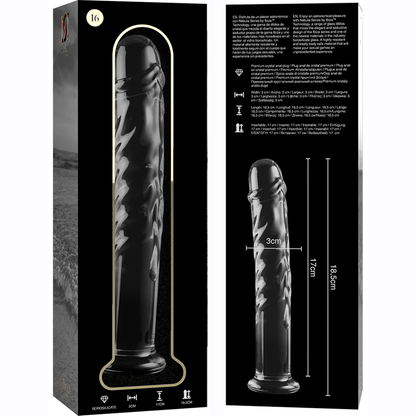 Nebula Series Model 16 Glass Dildo 18.5 x 3cm Clear