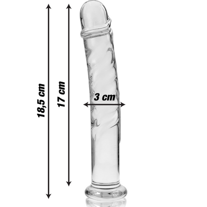 Nebula Series Model 16 Glass Dildo 18.5 x 3cm Clear