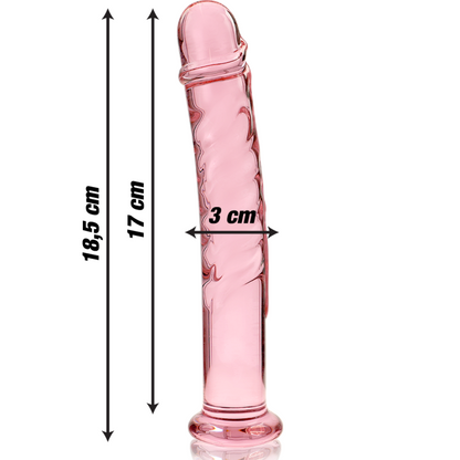 Nebula Series Model 16 Glass Dildo 18.5 x 3cm Pink