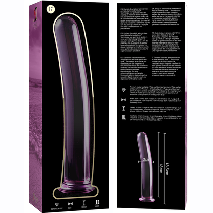 Nebula Series Model 17 Glass Dildo 18.5 x 3cm Pink