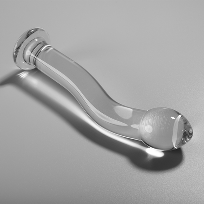 Nebula Series Model 18 Glass Dildo 18.5 x 3.5cm Clear