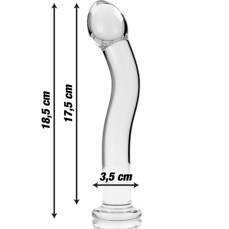 Nebula Series Model 18 Glass Dildo 18.5 x 3.5cm Clear