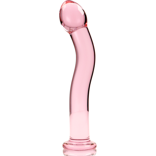 Nebula Series Model 18 Glass Dildo 18.5 x 3.5cm Pink