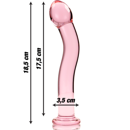 Nebula Series Model 18 Glass Dildo 18.5 x 3.5cm Pink