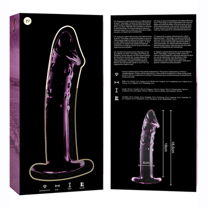 Nebula Series Model 19 Glass Dildo 18.5 x 4cm Pink