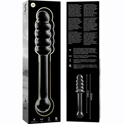 Nebula Series Model 20 Glass Dildo 20.5 x 3cm Clear