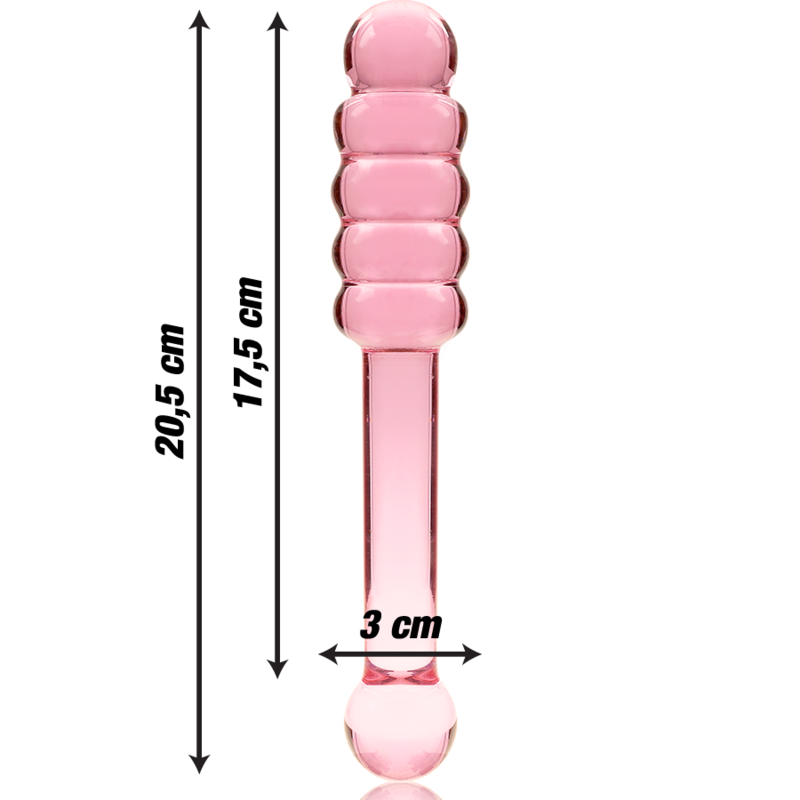 Nebula Series Model 20 Glass Dildo 20.5 x 3cm Pink