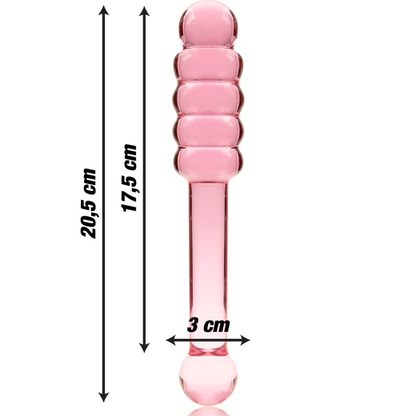 Nebula Series Model 20 Glass Dildo 20.5 x 3cm Pink