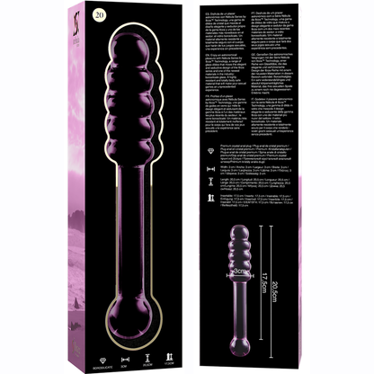 Nebula Series Model 20 Glass Dildo 20.5 x 3cm Pink