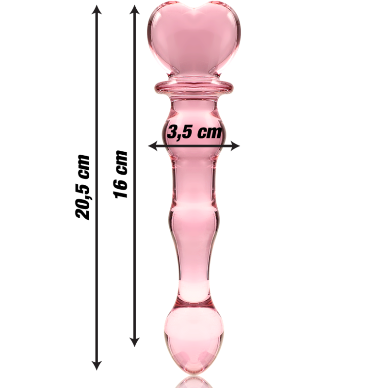 Nebula Series Model 21 Glass Dildo 20.5 x 3.5cm Pink