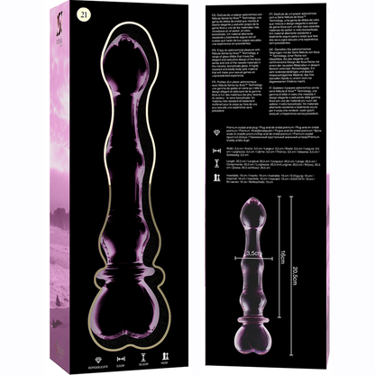 Nebula Series Model 21 Glass Dildo 20.5 x 3.5cm Pink