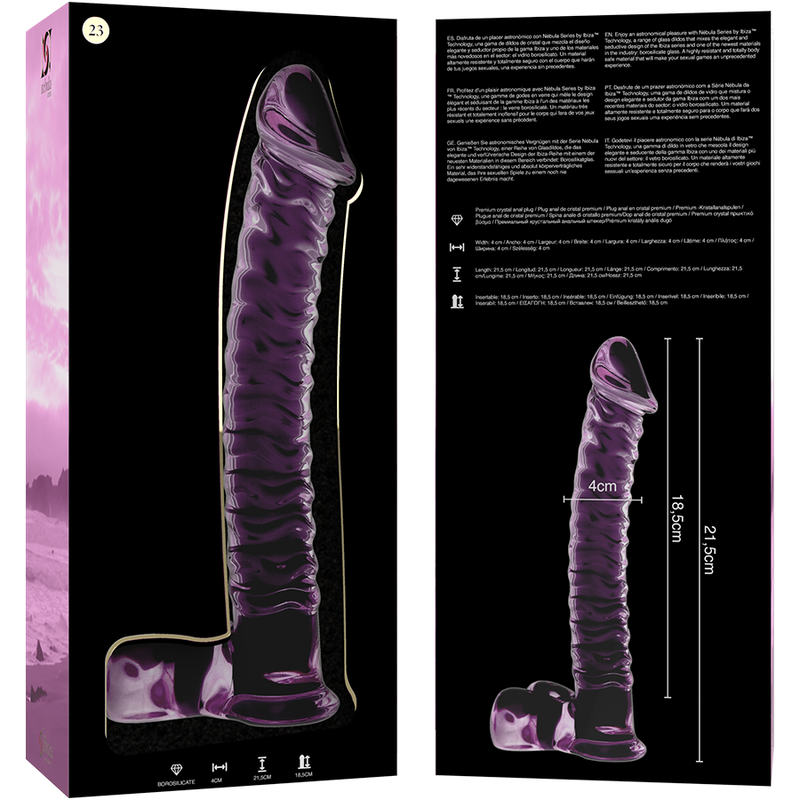 Nebula Series Model 23 Glass Dildo 21.5 x 4cm Pink