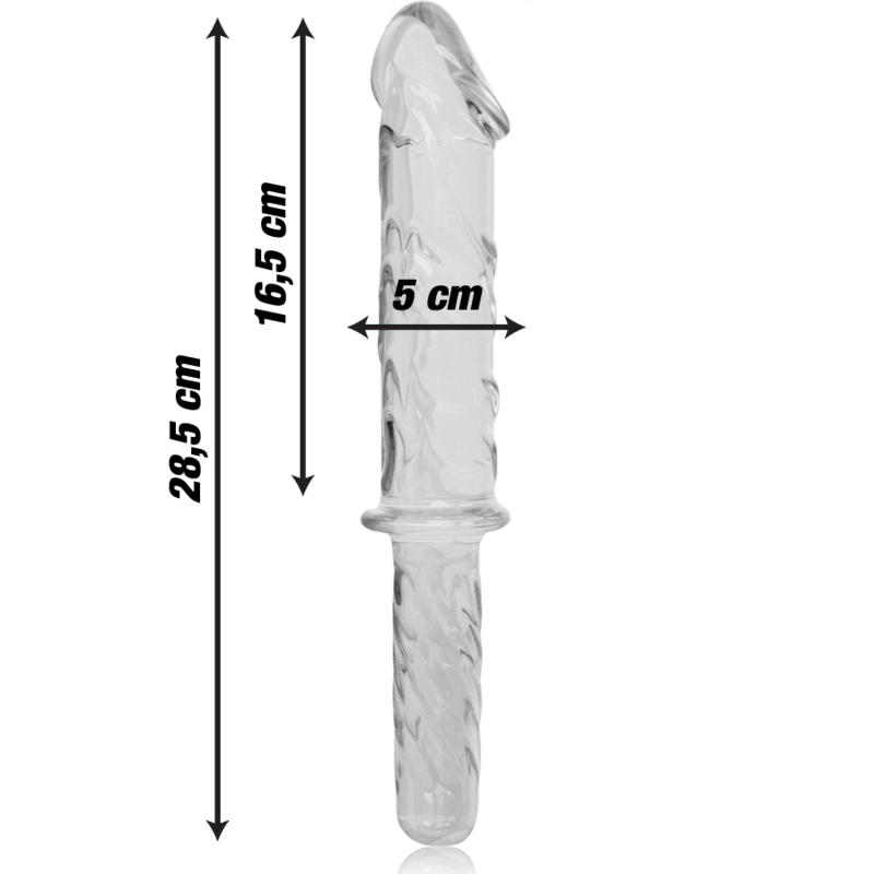 Nebula Series Model 24 Glass Dildo 28.5 x 5cm Clear