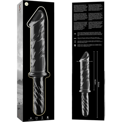 Nebula Series Model 24 Glass Dildo 28.5 x 5cm Clear