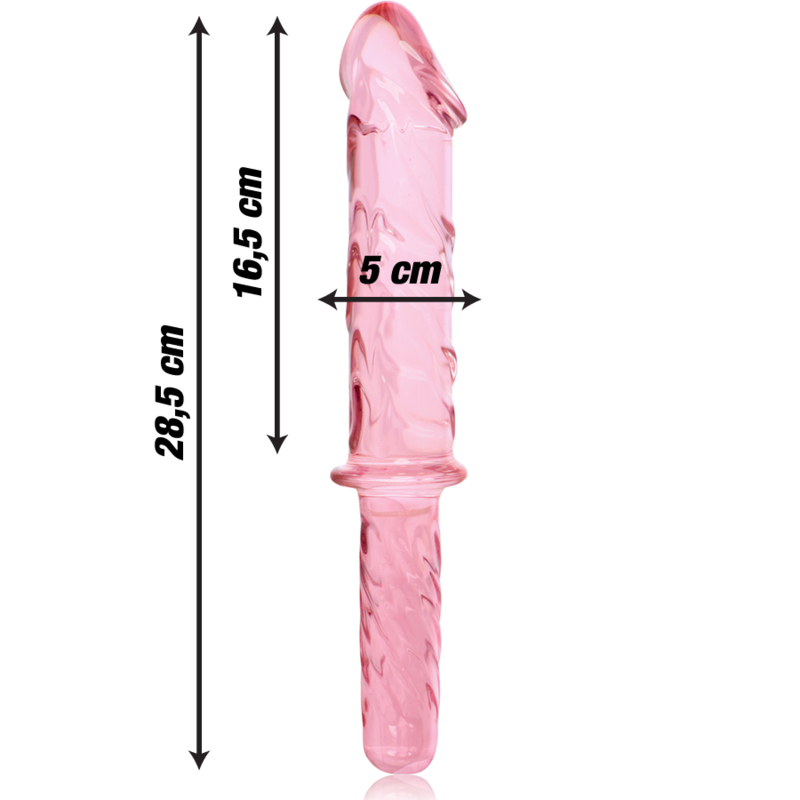 Nebula Series Model 24 Glass Dildo 28.5 x 5cm Pink